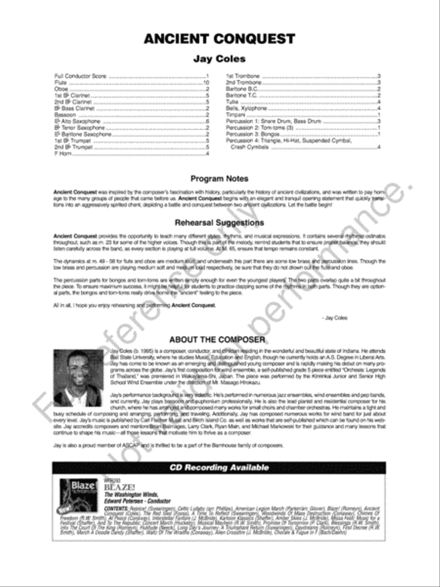 Ancient Conquest Concert Band scores gallery preview page 3