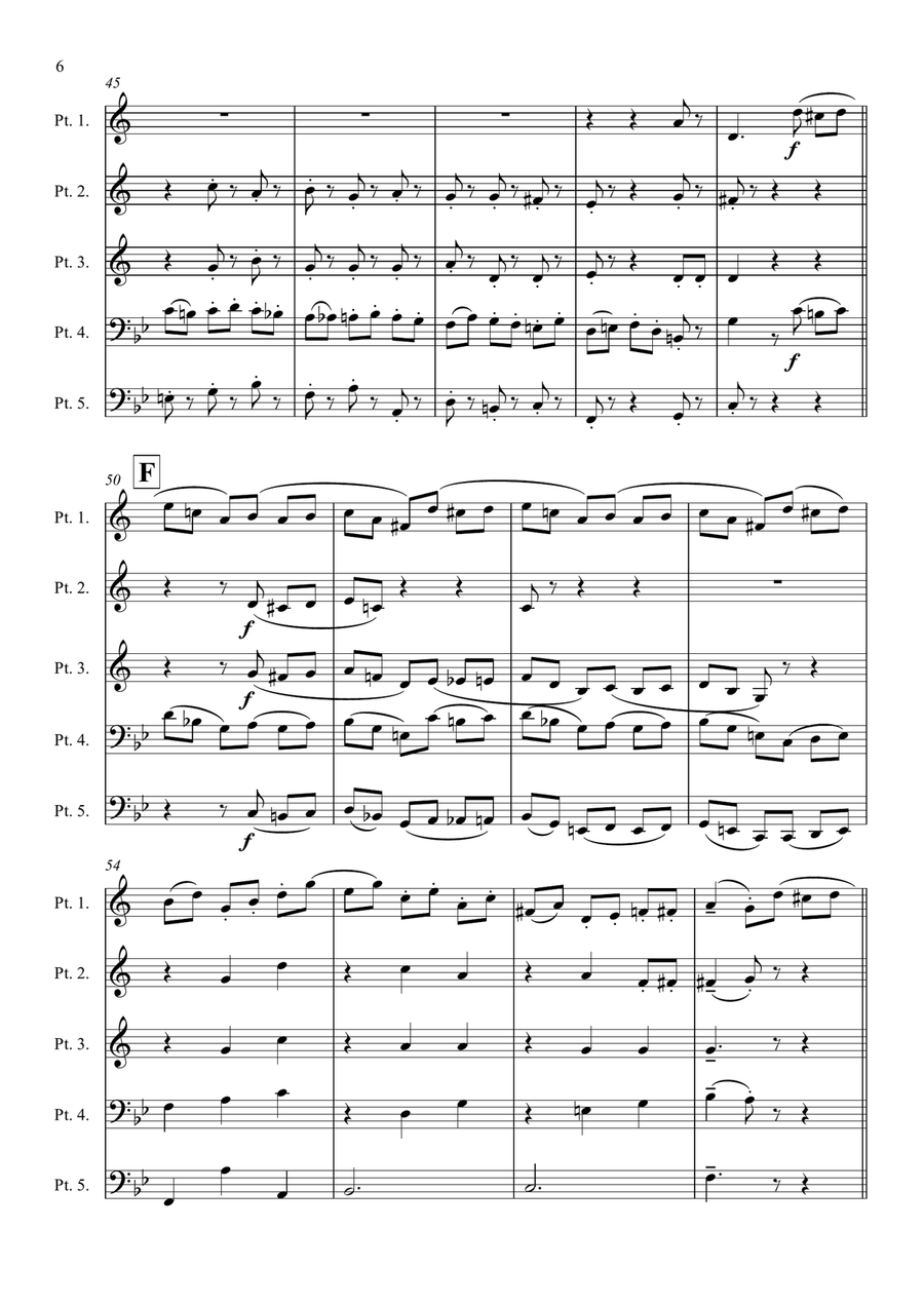 Minuet in G No. 2 from WoO 10 - Beethoven (Brass Quintet) Brass Quintet scores gallery preview page 6