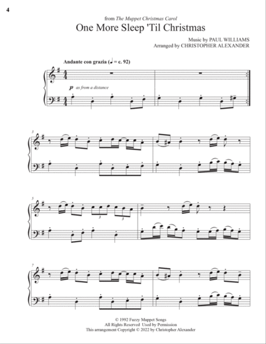 One More Sleep 'til Christmas Piano Solo scores gallery preview page 4