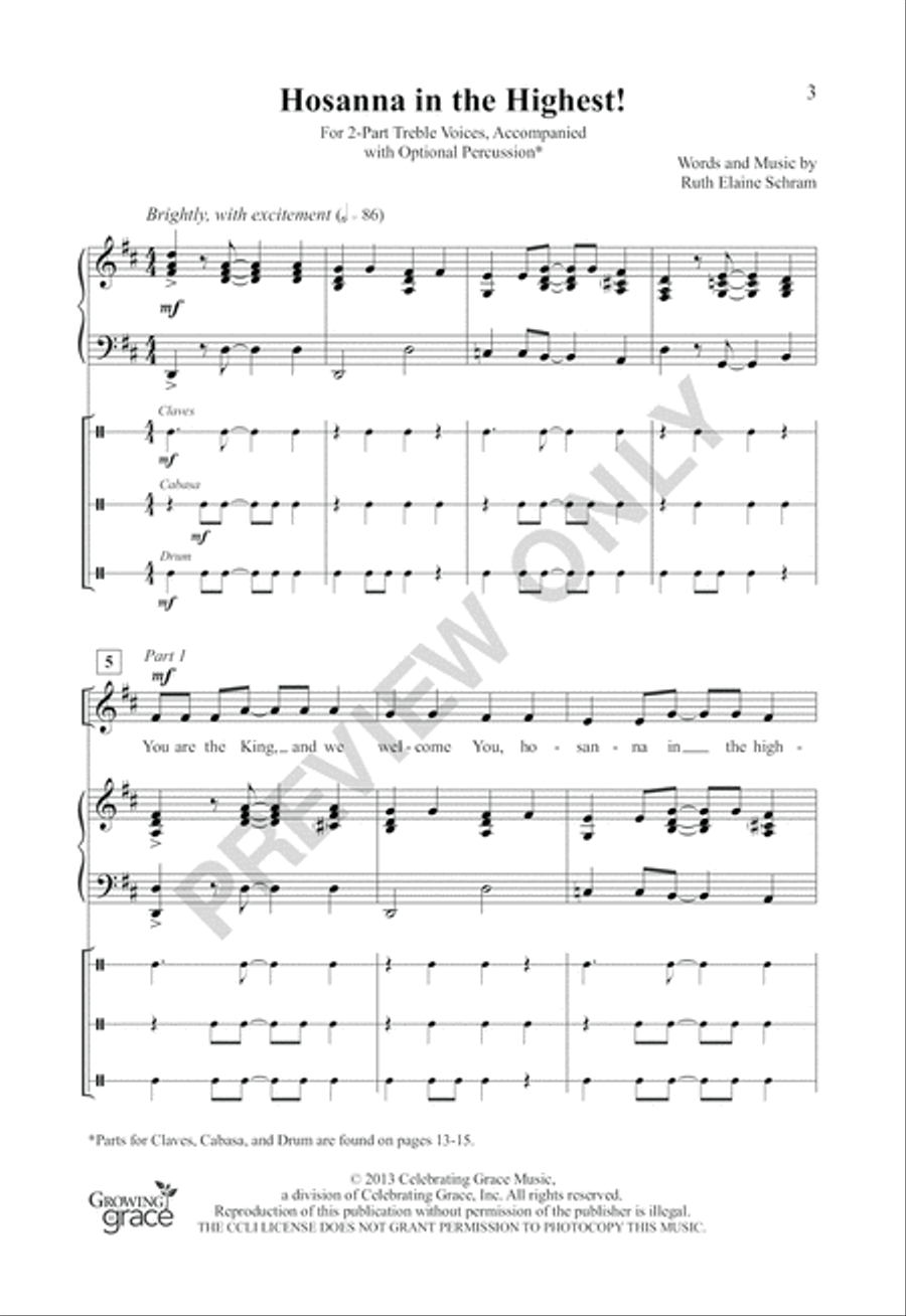 Hosanna in the Highest! 2-Part scores gallery preview page 2