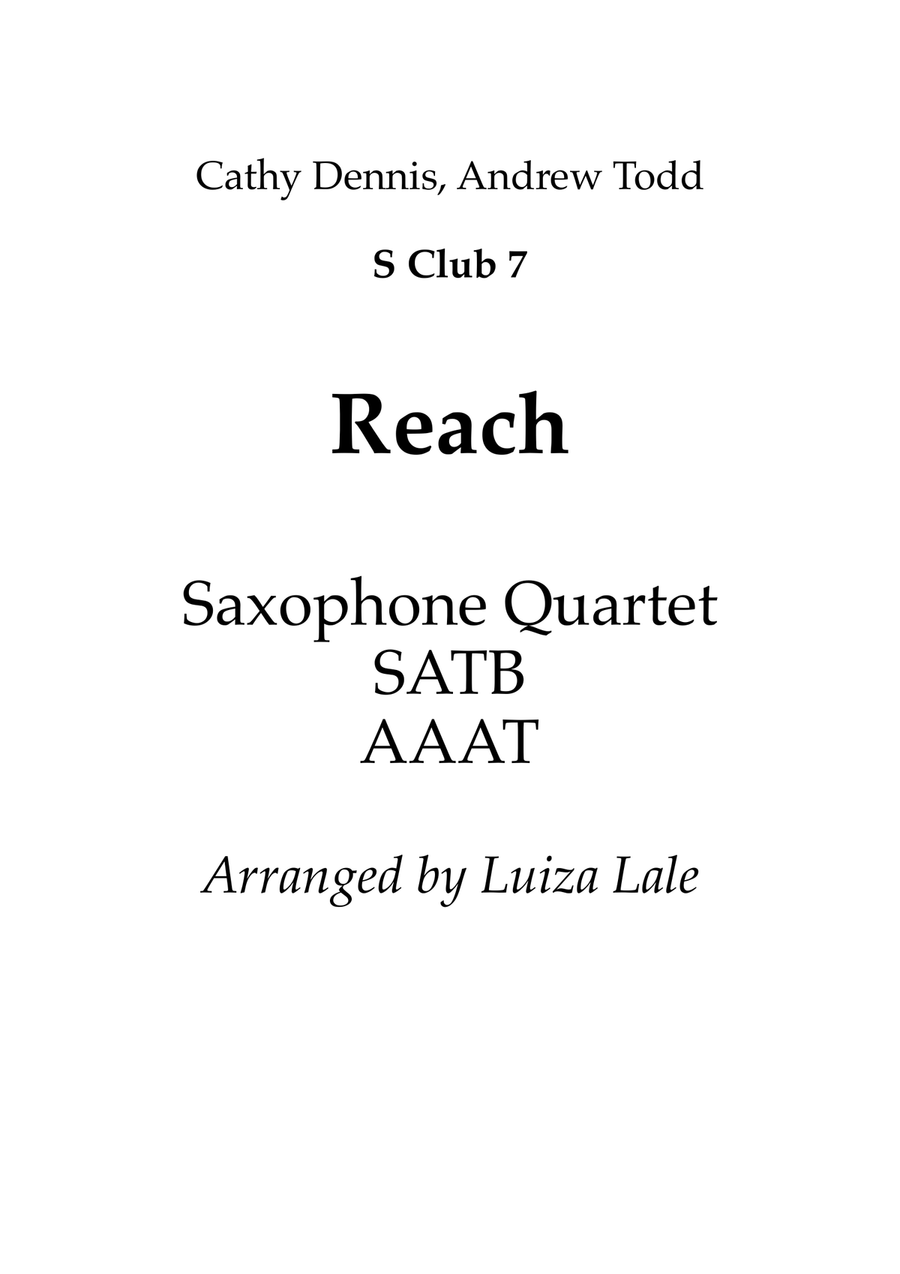 Reach Saxophone Quartet scores gallery preview page 1