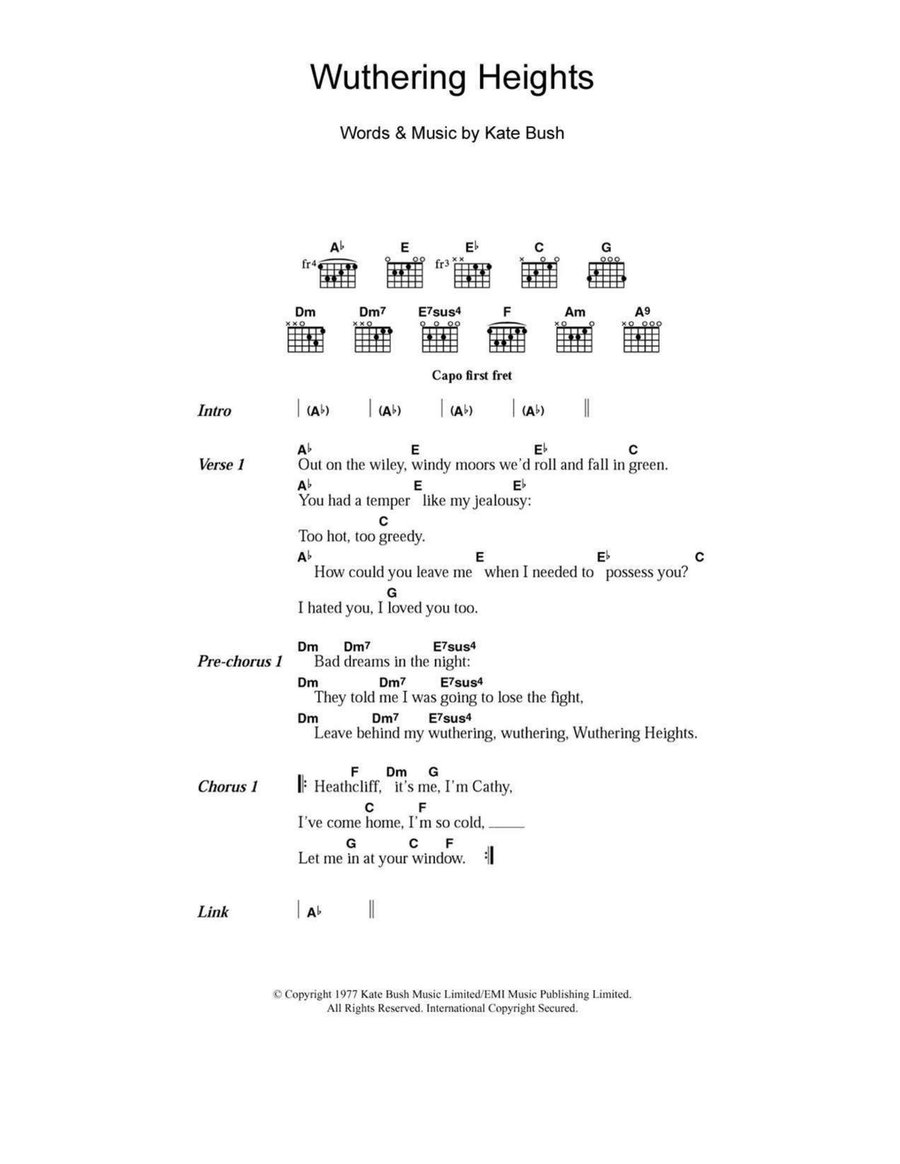 Wuthering Heights Acoustic Guitar scores gallery preview page 1