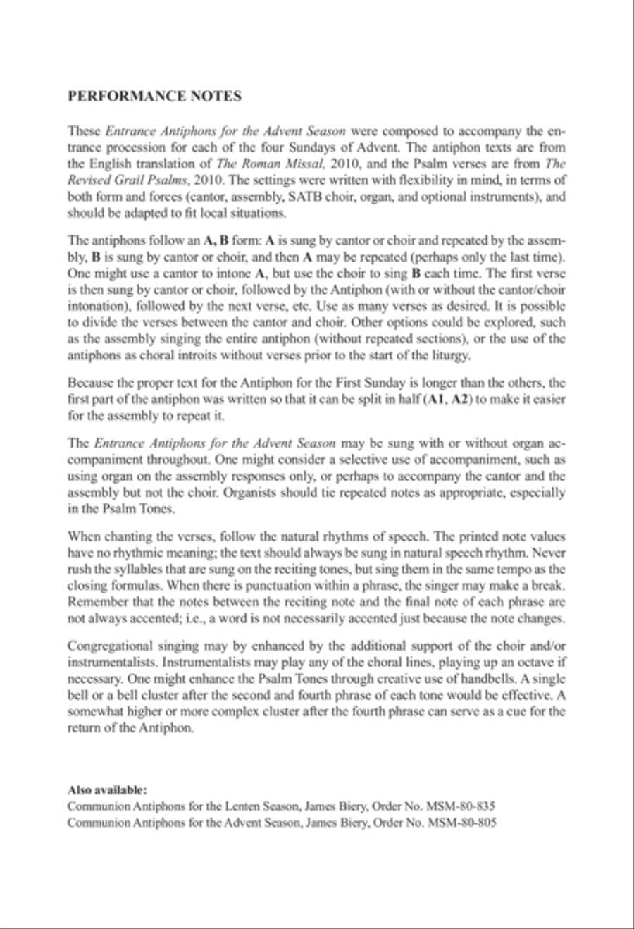 Entrance Antiphons for the Advent Season 4-Part scores gallery preview page 3