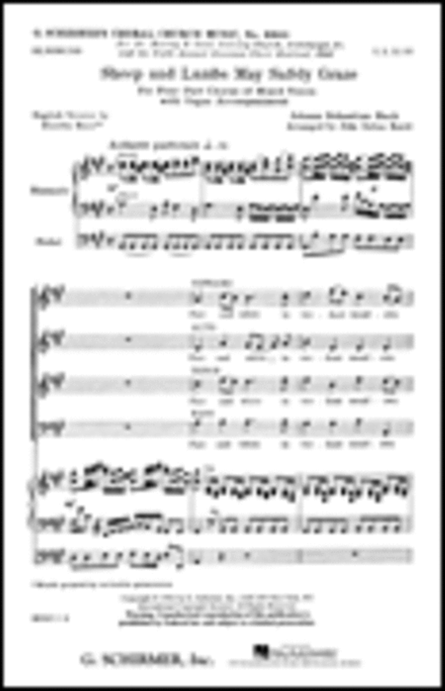 Sheep And Lambs May Safely Graze Org Acc 4-Part scores gallery preview page 1
