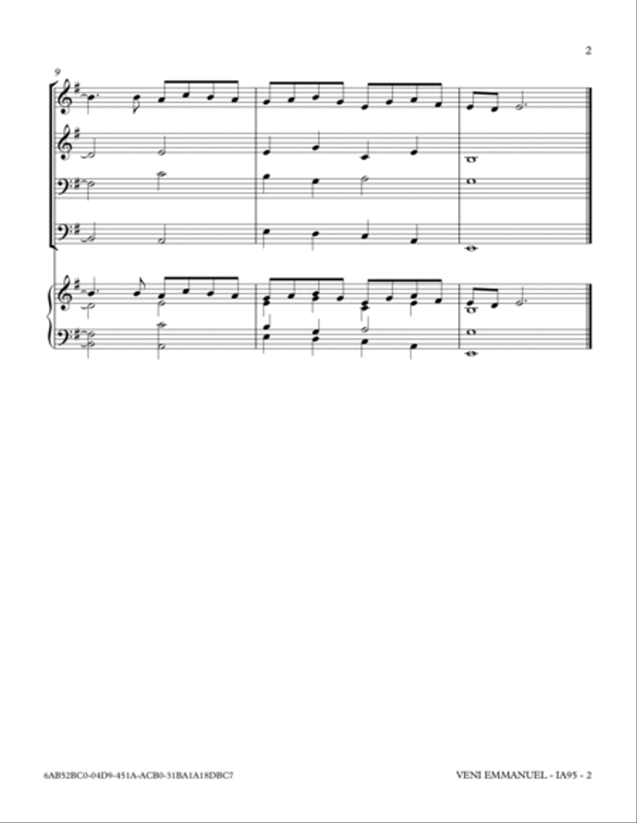 VENI EMMANUEL (O Come, O Come, Emmanuel) Small Ensemble scores gallery preview page 3