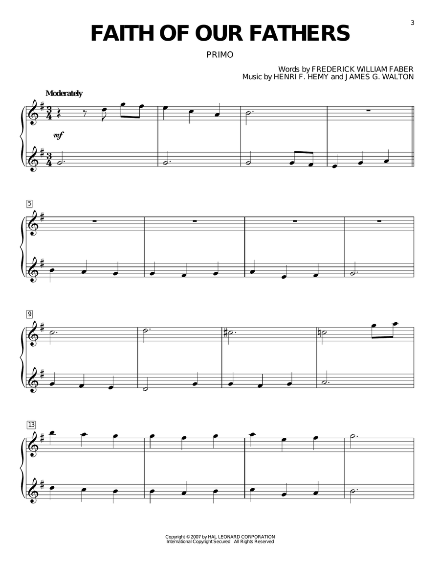 Faith Of Our Fathers (arr. Larry Moore) Piano Duet scores gallery preview page 2