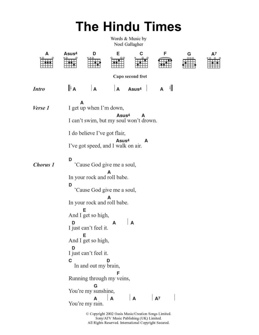 The Hindu Times Easy Guitar scores gallery preview page 1