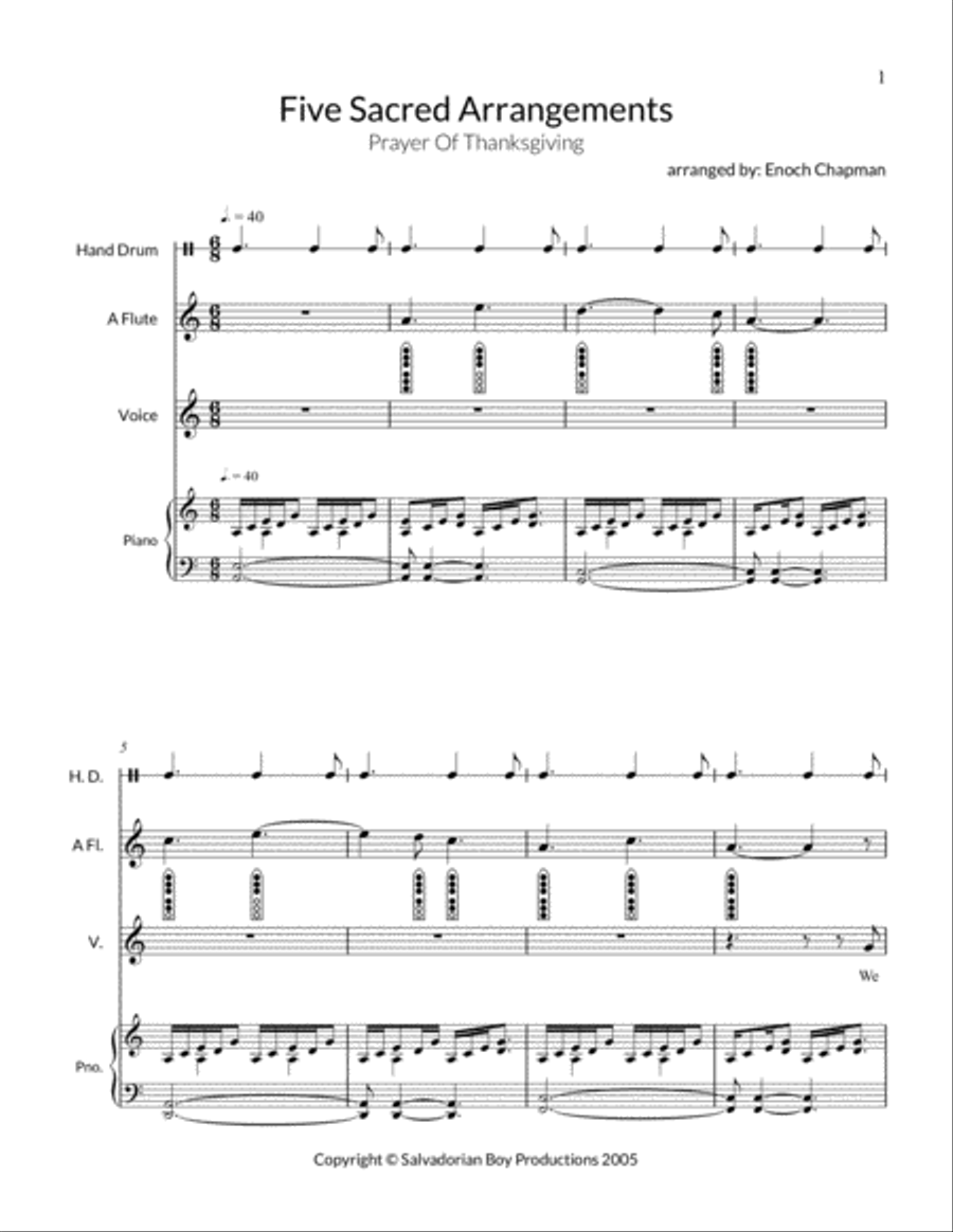 Prayer Of Thanksgiving - For A Flute Flute scores gallery preview page 3
