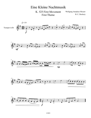 Eine Kleine Nachtmusik (A Little Night Music) K. 525 Mvmt. I for Trumpet Solo