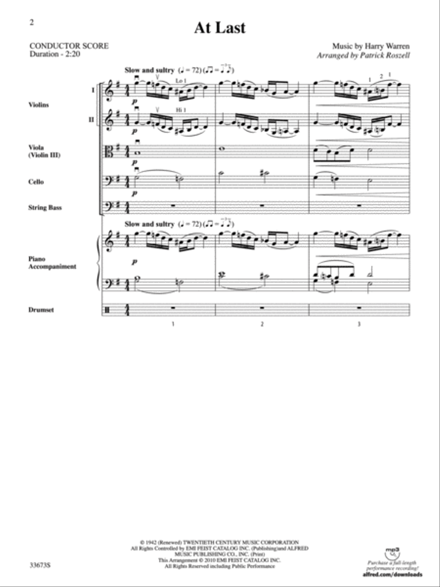 At Last At Last String Orchestra scores gallery preview page 2