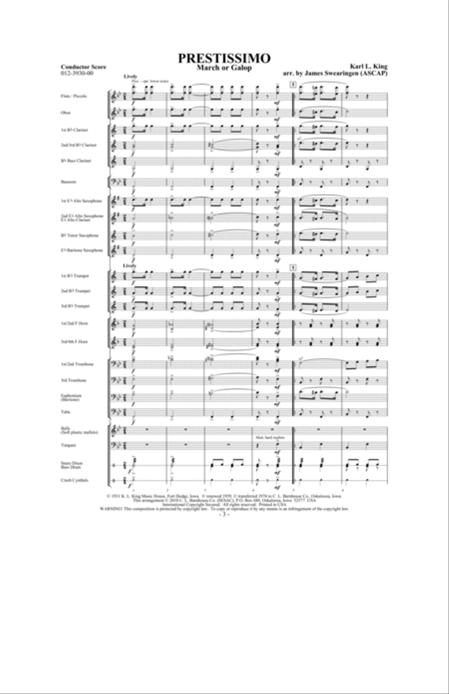 Prestissimo Prestissimo Concert Band scores gallery preview page 2