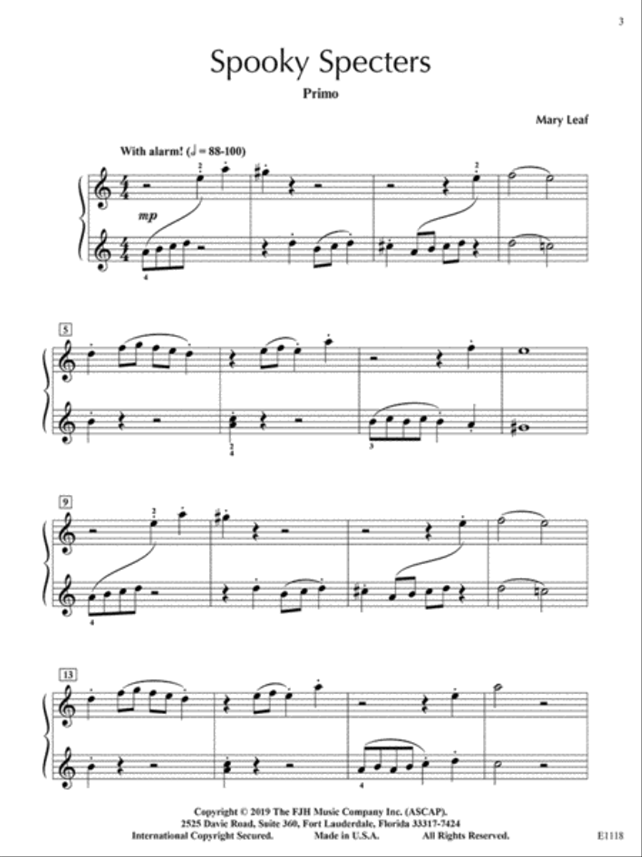 Spooky Specters Piano Solo scores gallery preview page 3