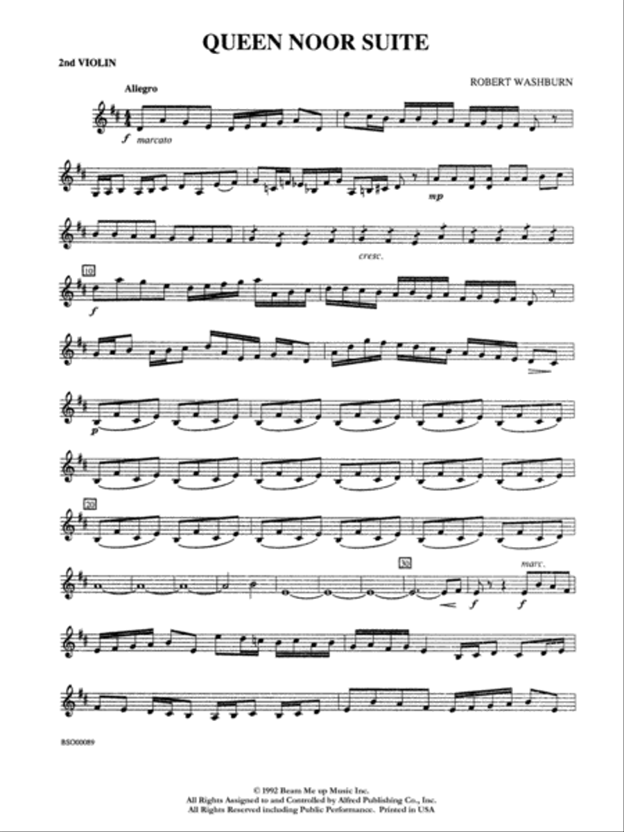 Queen Noor Suite: 2nd Violin String Orchestra scores gallery preview page 1