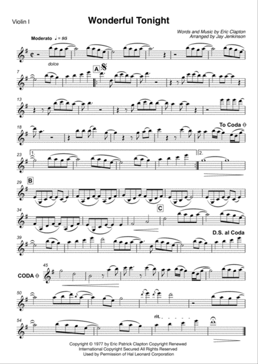 Wonderful Tonight String Quartet scores gallery preview page 2