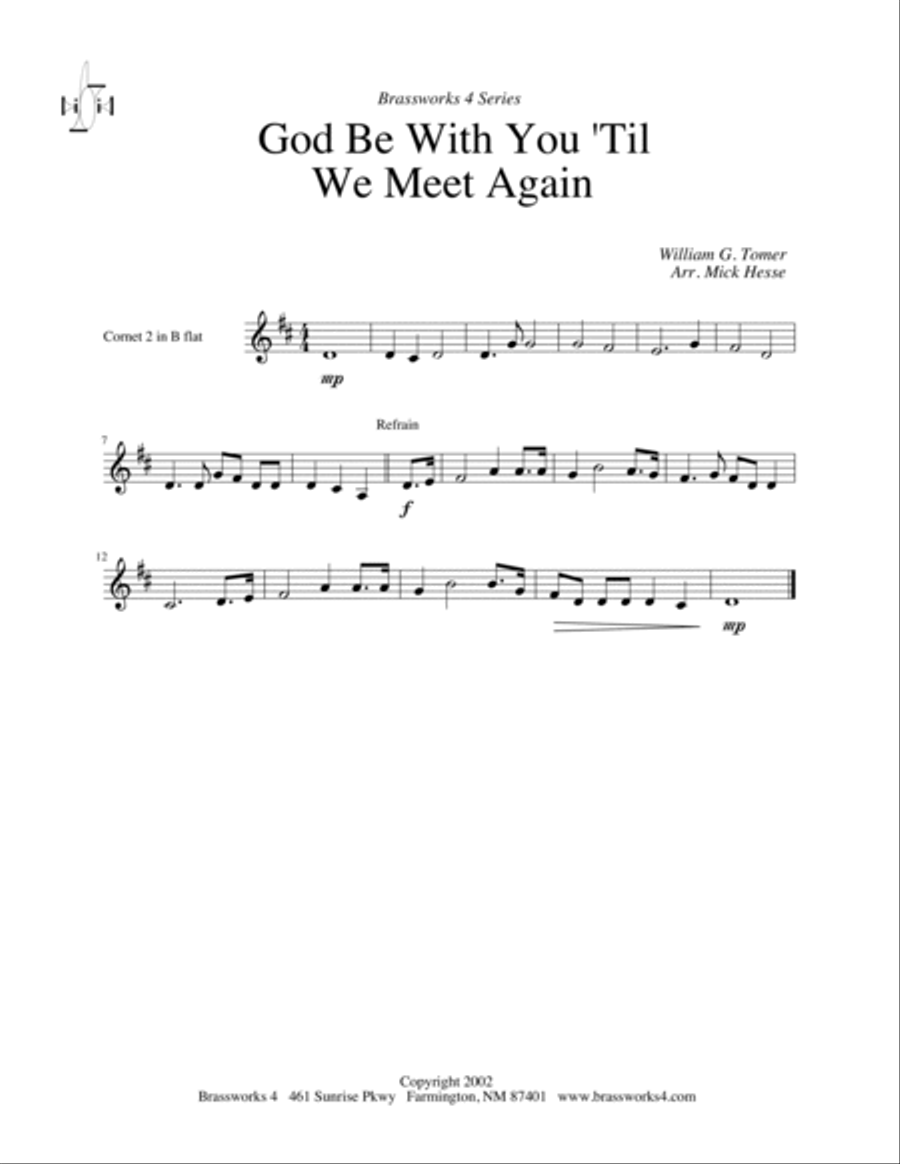 God Be with You Til We Meet Again Brass Quartet scores gallery preview page 4