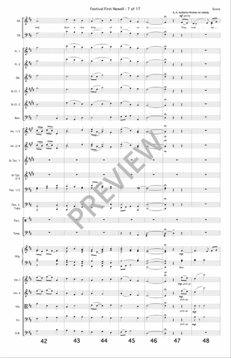 Festival First Nowell - Full Score and Orchestral Parts 4-Part scores gallery preview page 8