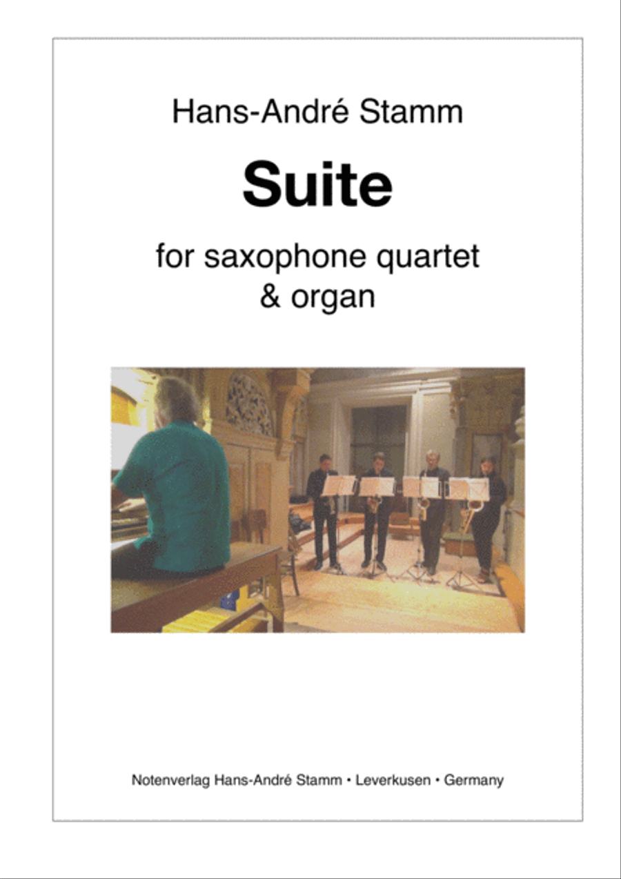 Suite for saxophone quartet & organ Saxophone Quartet scores gallery preview page 1
