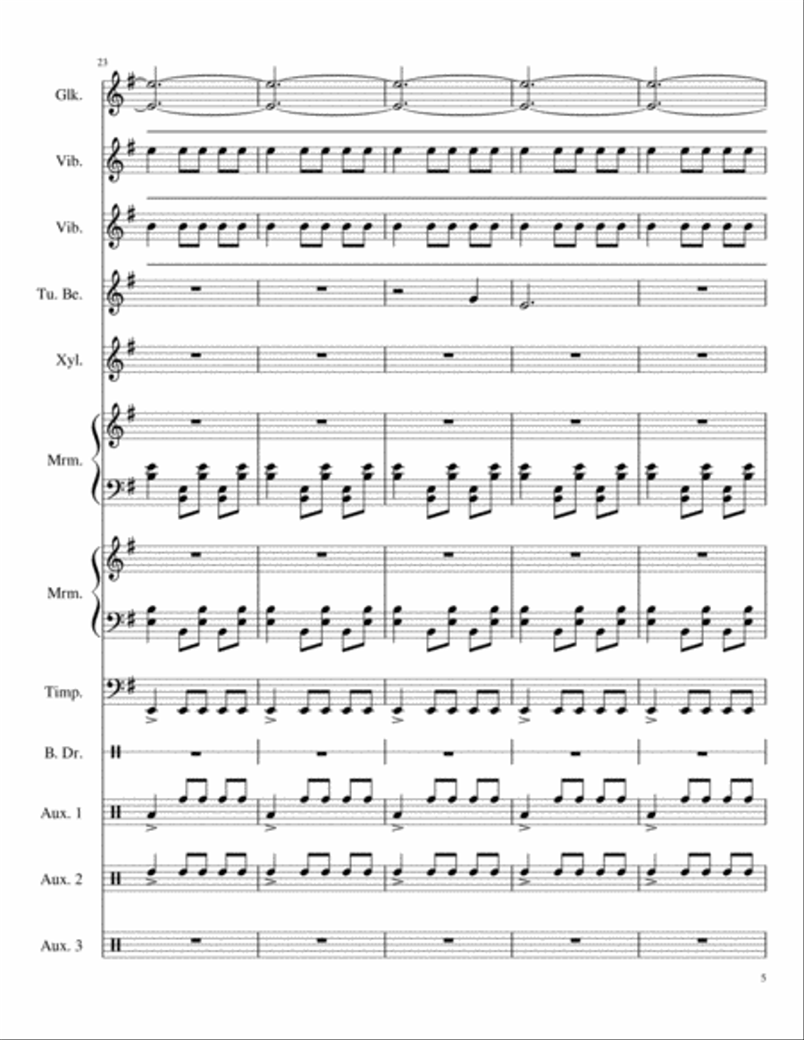 Ukrainian Bell Carol/God Rest Ye Merry Gentlemen For Percussion Ensemble Percussion Ensemble scores gallery preview page 5