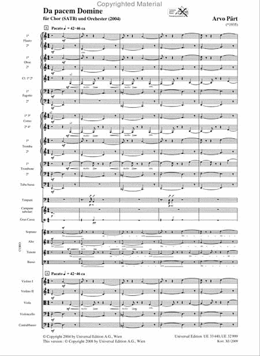 Da Pacem Domine 4-Part scores gallery preview page 2