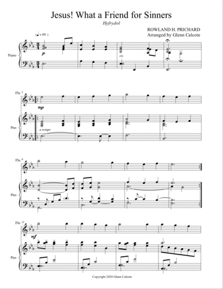 Jesus, What a Friend For Sinners Flute Solo scores gallery preview page 2