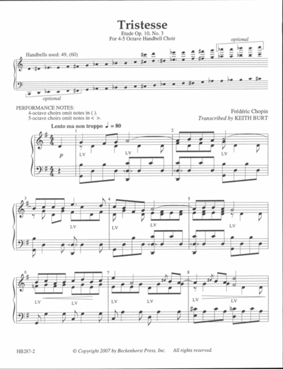 Tristesse (Etude Opus 10, No.3) 5-Octaves scores gallery preview page 2