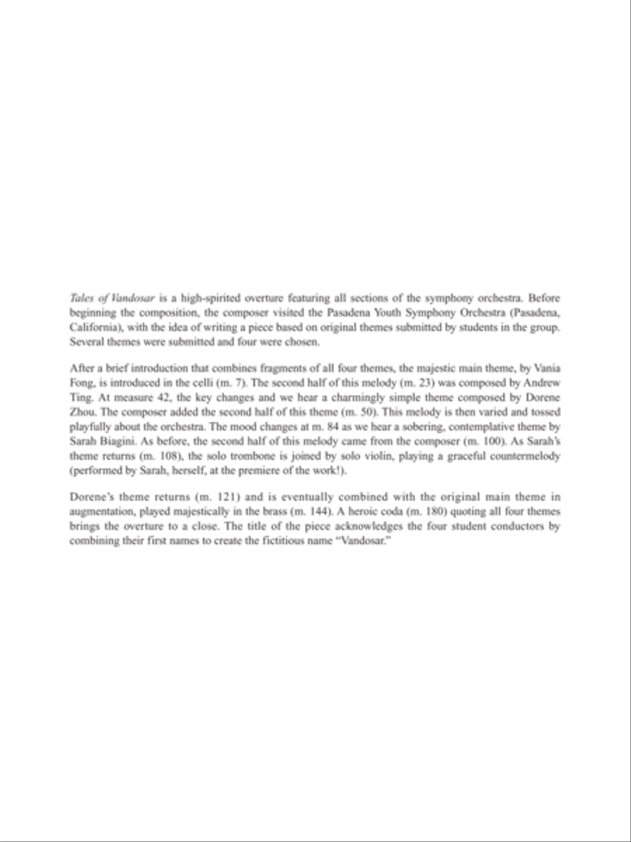 Tales of Vandosar: Score Tales of Vandosar: Score Full Orchestra scores gallery preview page 2