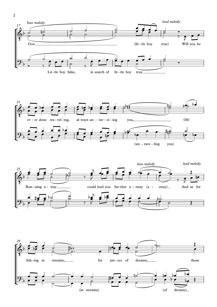 Pieces Of Dreams (Little Boy Lost) TTBB scores gallery preview page 2