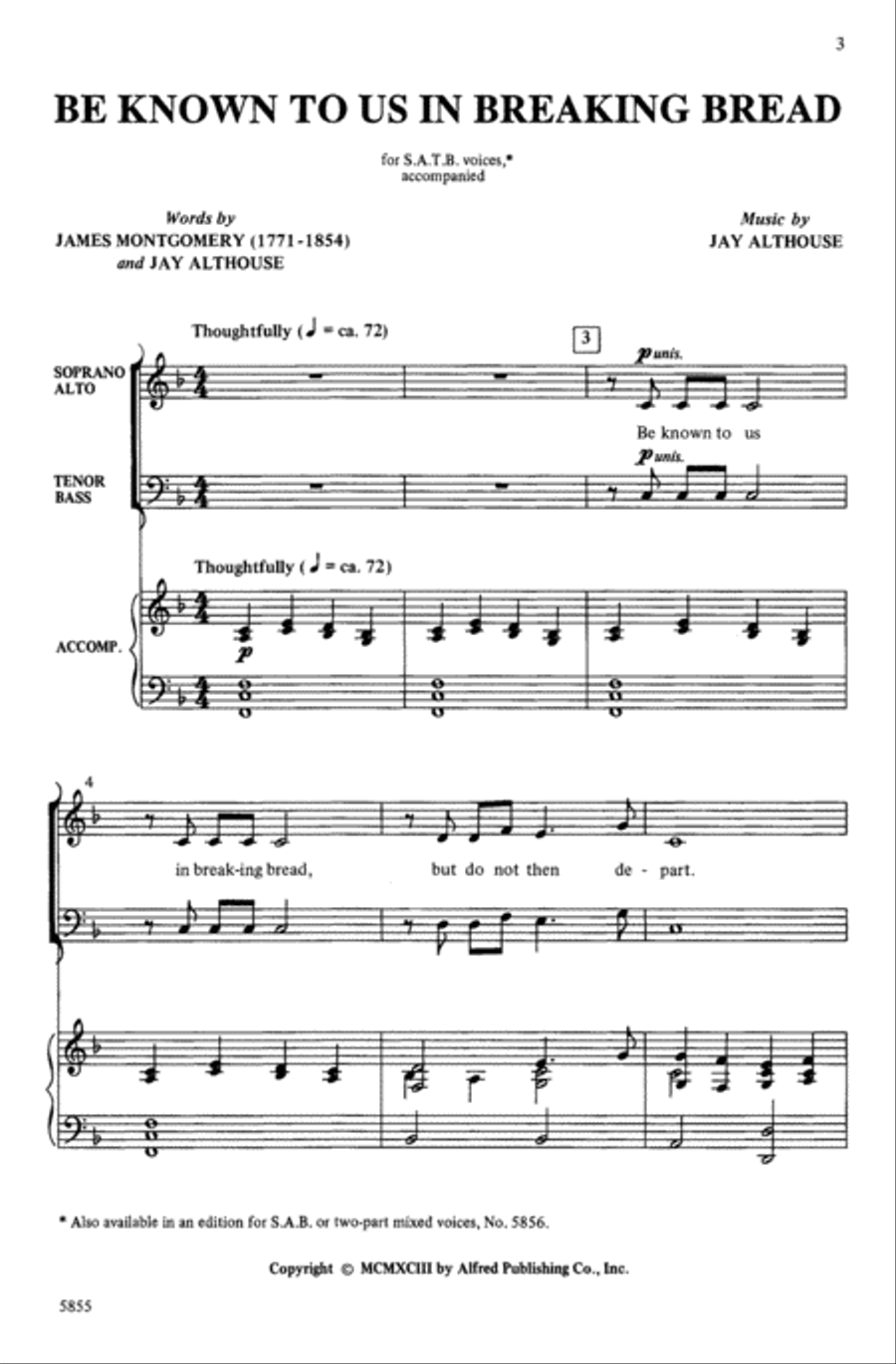 Be Known to Us in Breaking Bread 4-Part scores gallery preview page 3