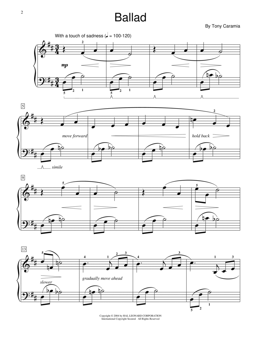 Ballad Piano Method scores gallery preview page 1