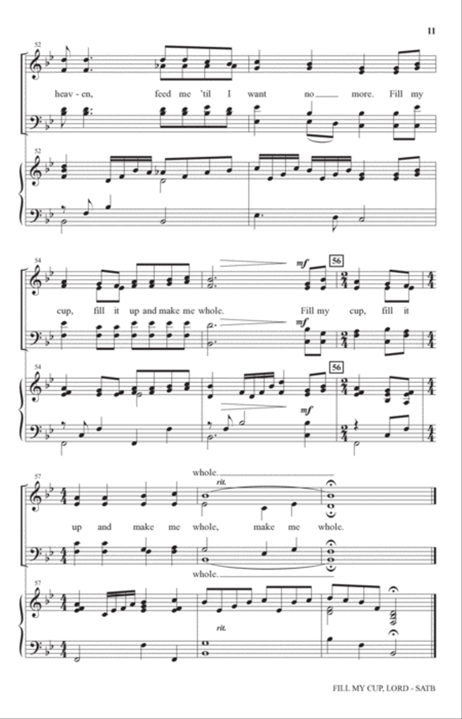Fill My Cup, Lord (arr. Stan Pethel) 4-Part scores gallery preview page 9