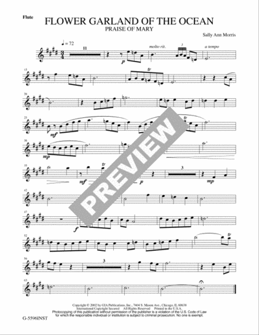 Flower Garland of the Ocean - Instrument edition Flute scores gallery preview page 2