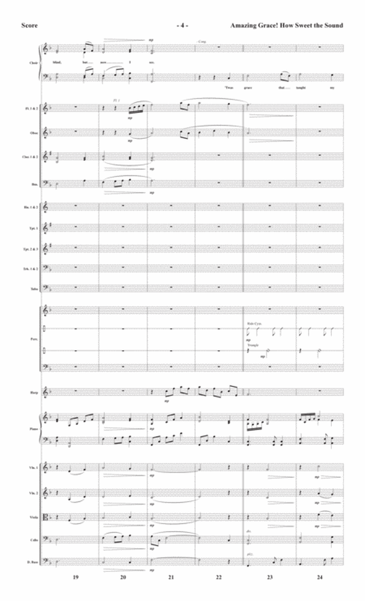 Amazing Grace! How Sweet the Sound - Downloadable Orchestral Score and Parts