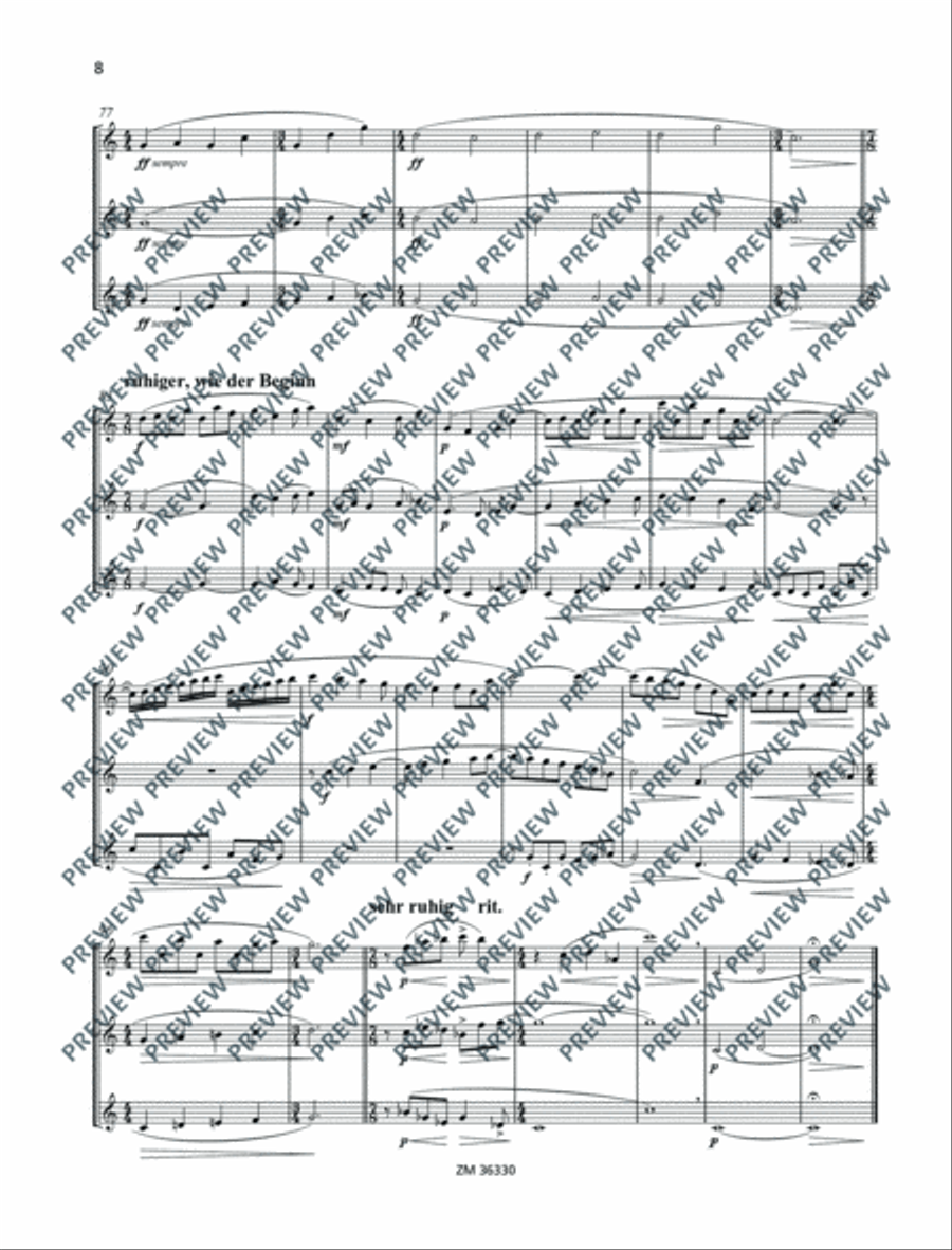 Drei aulische Gesänge Flute Trio scores gallery preview page 9