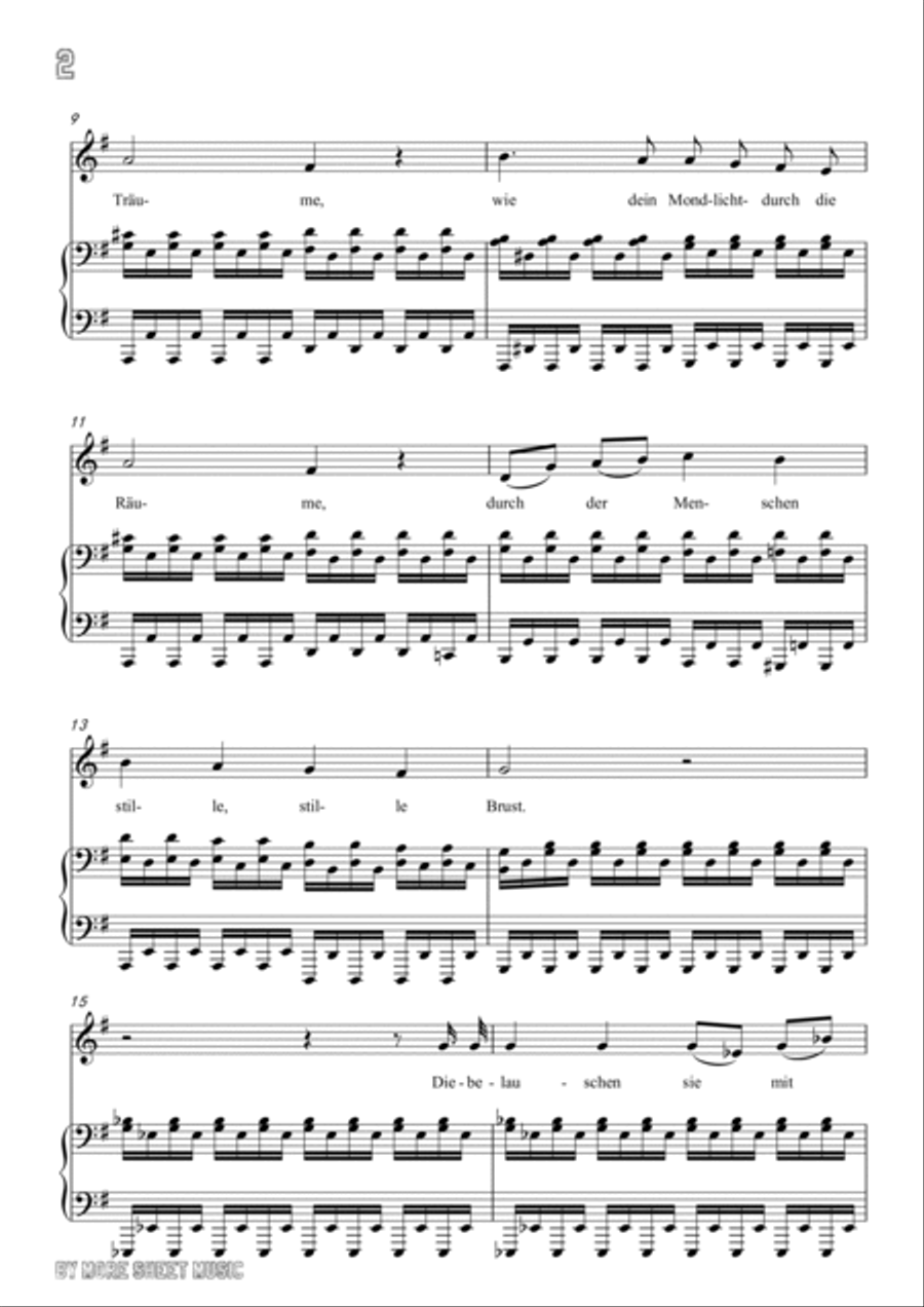 Schubert-Nacht und Träume in G for Vocal and Piano Voice scores gallery preview page 3