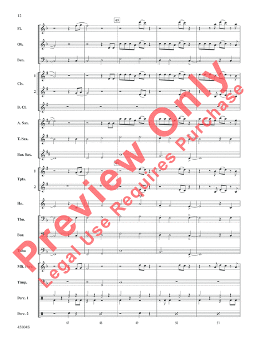 Just Like Fire Concert Band scores gallery preview page 12