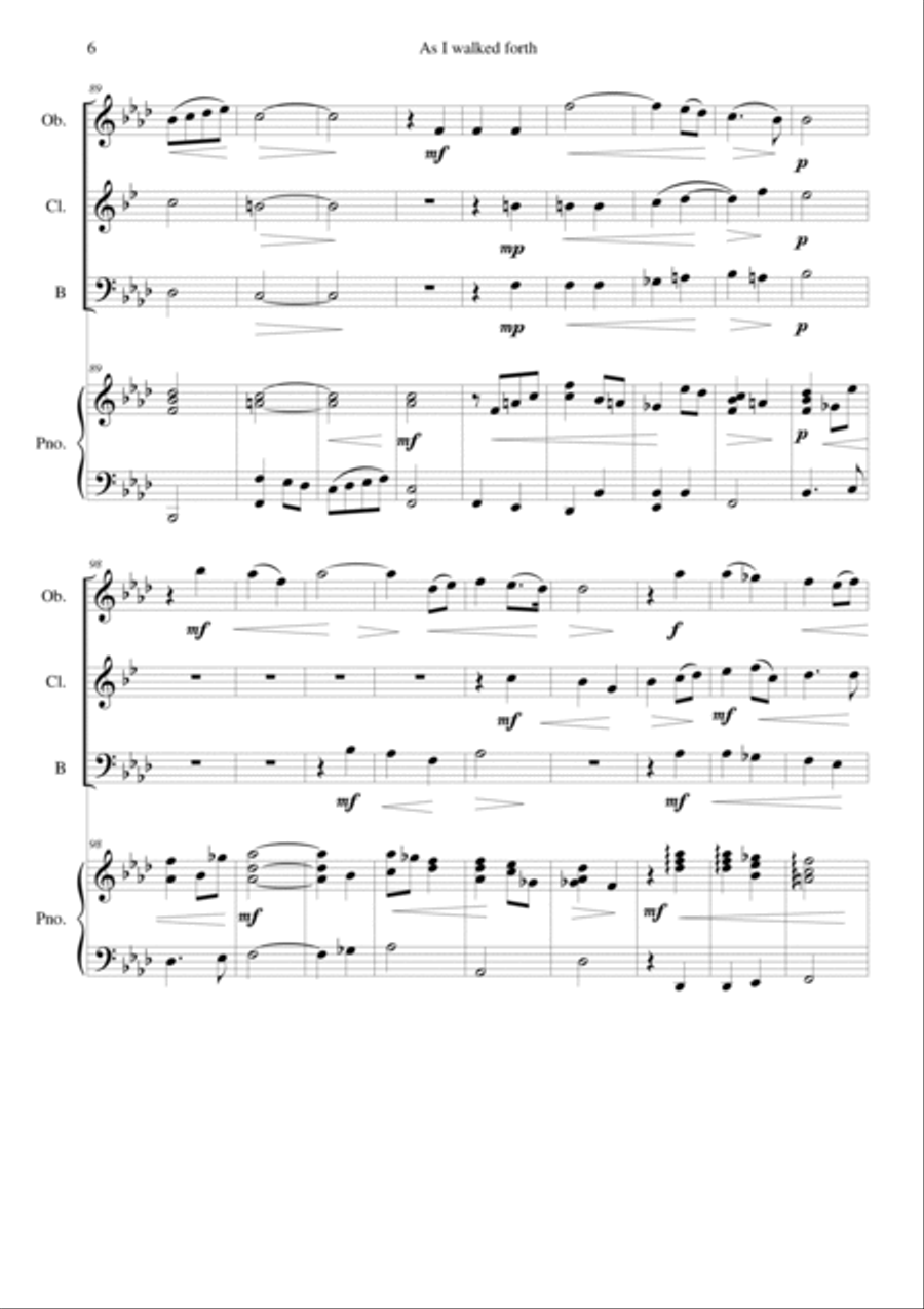 As I walked forth Bassoon scores gallery preview page 6
