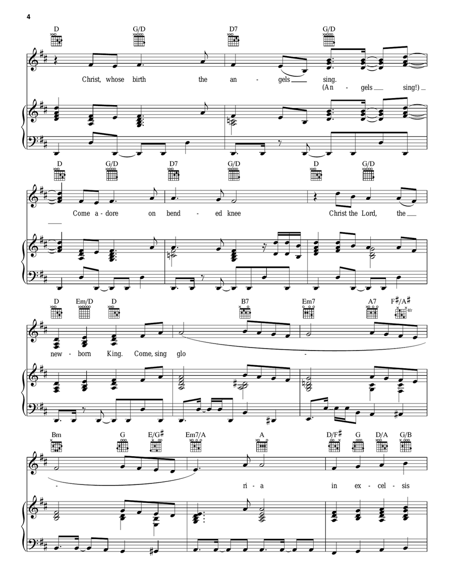 Angels We Have Heard On High Piano, Vocal, Guitar scores gallery preview page 4