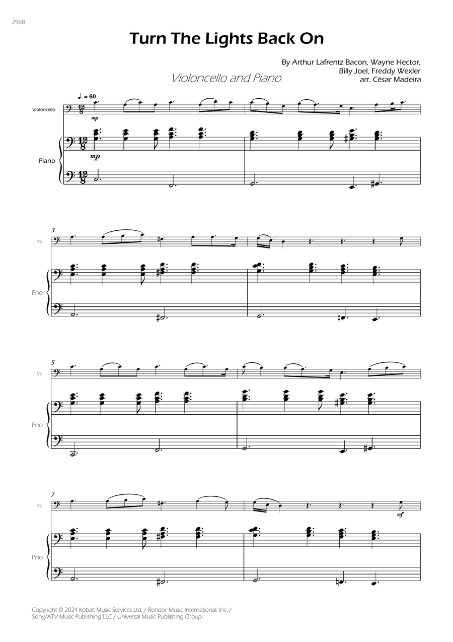 Turn The Lights Back On Piano scores gallery preview page 3