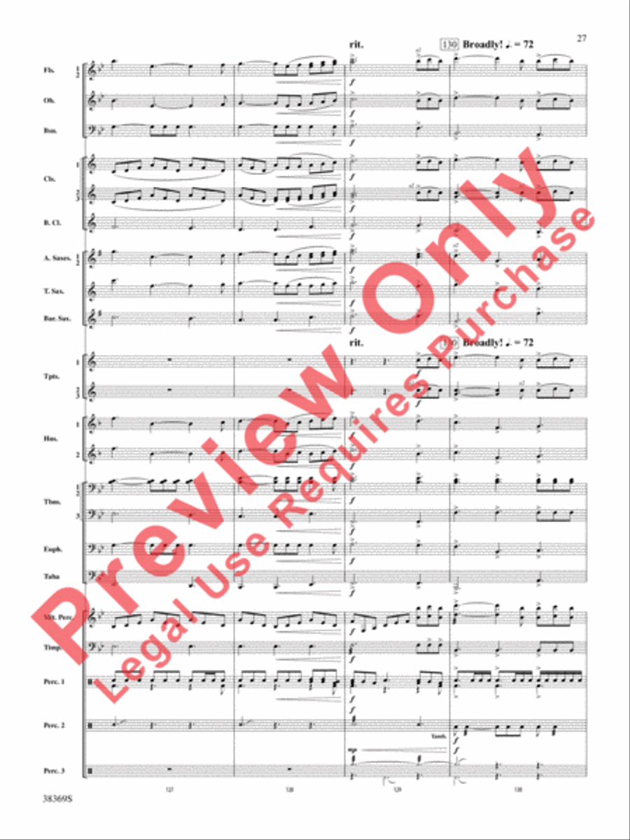 Man of La Mancha Concert Band scores gallery preview page 28