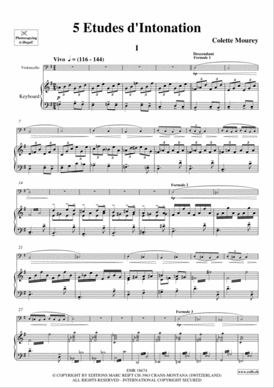 5 Etudes d'Intonation Piano Accompaniment scores gallery preview page 3