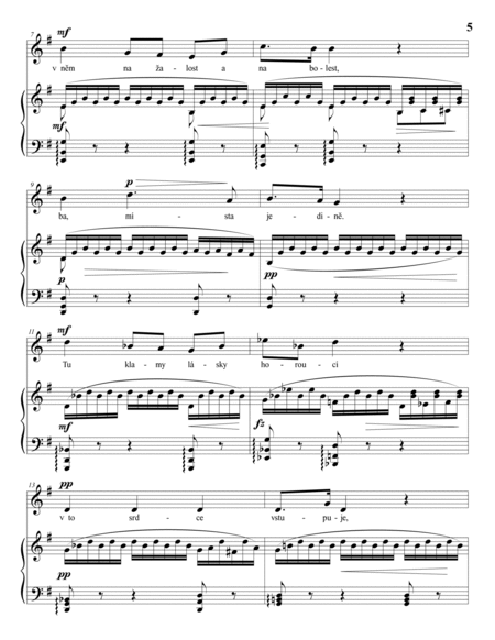 DVORÁK: Písně milostné, Op. 83 (transposed down one whole step, "Love songs")