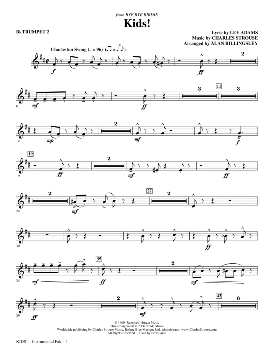Kids! - Bb Trumpet 2 Choir scores gallery preview page 1