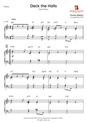 Deck the Halls sheet music | Solo Piano (F)