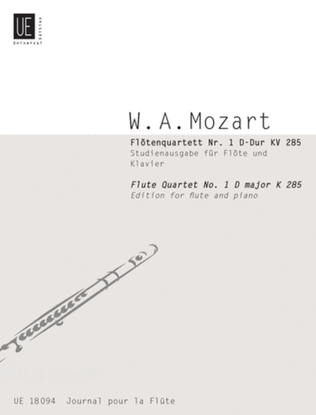 Book cover for Flute Quartet 1 in D, Flute/Pi