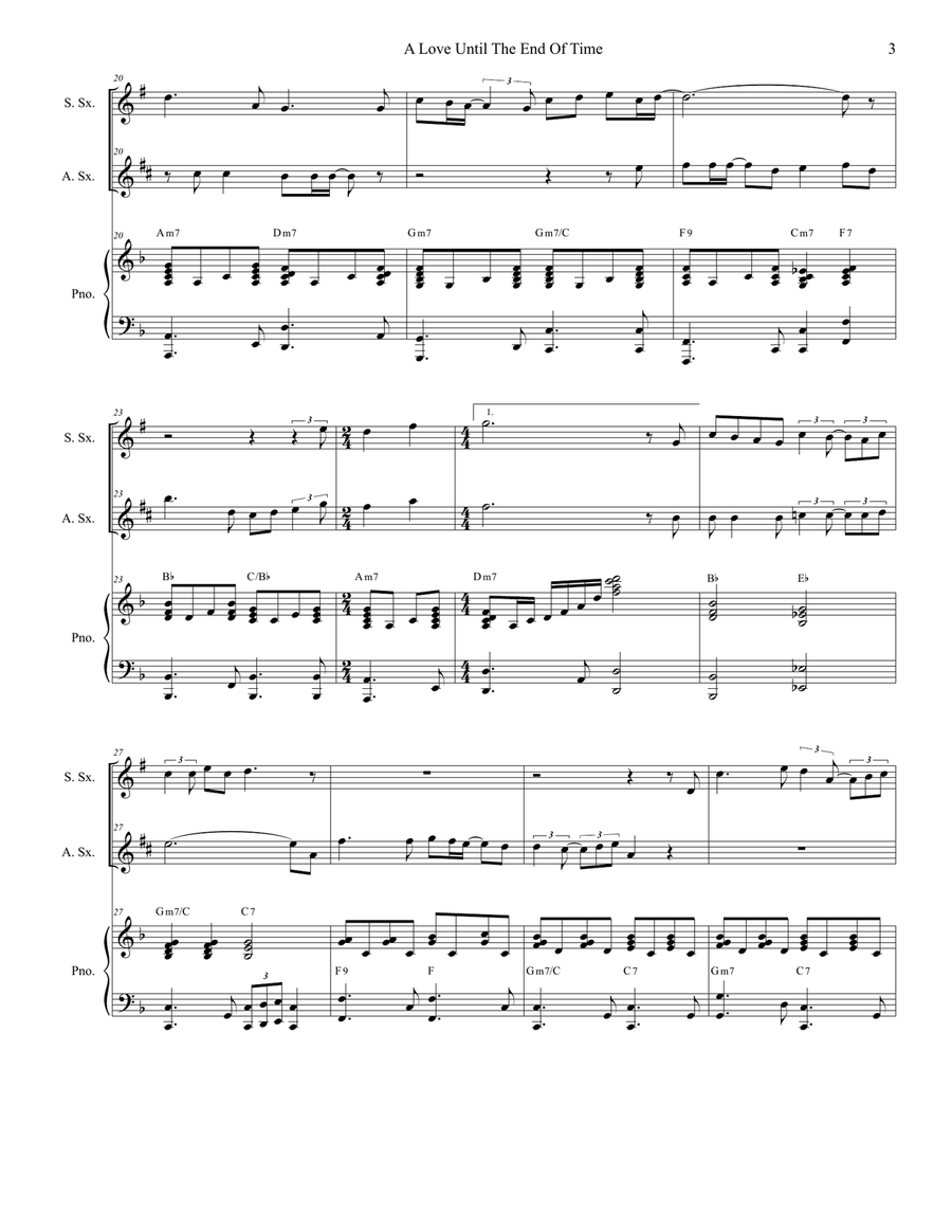 A Love Until The End Of Time Woodwind Duet scores gallery preview page 3