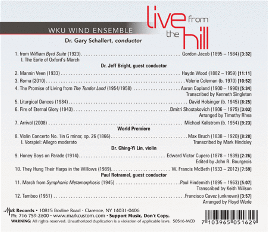 Live from the Hill Live from the Hill Listening CD scores gallery preview page 2