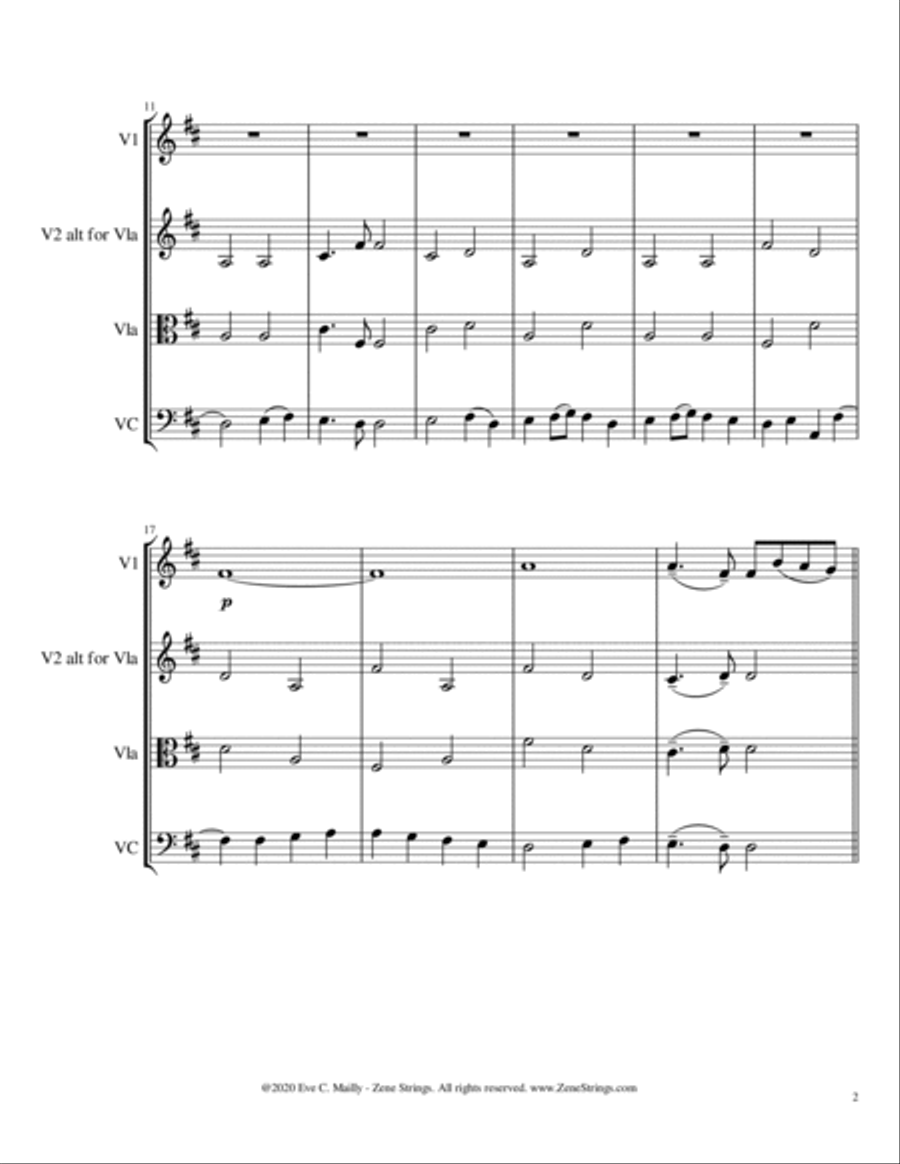Ode to Joy (String Trio) String Trio scores gallery preview page 2