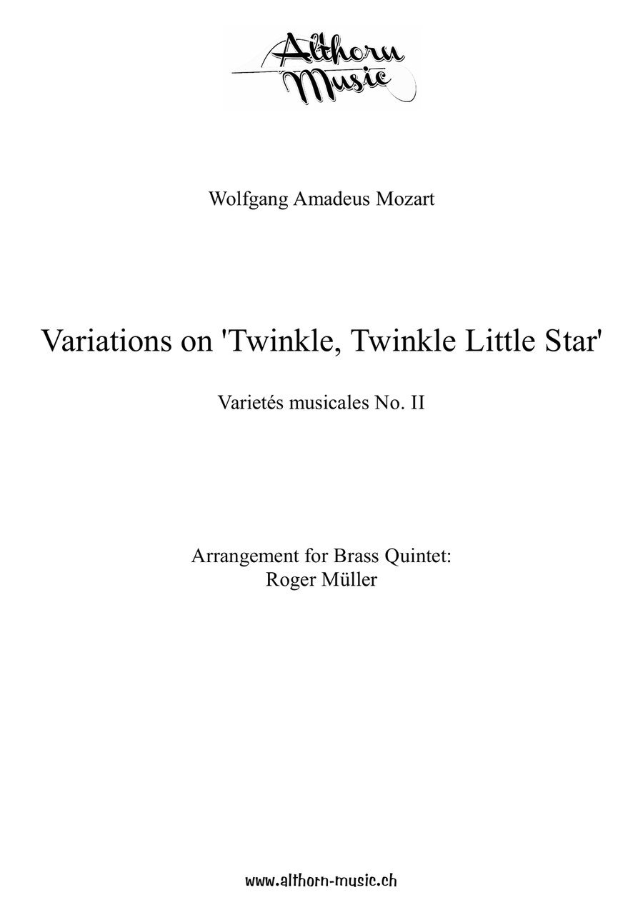Variations on 'Twinkle, Twinkle Little Star' Brass Quintet scores gallery preview page 2