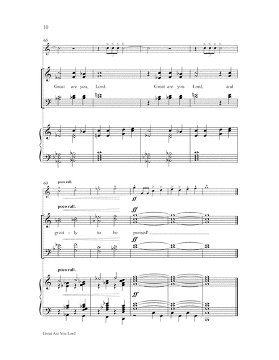 Great Are You, Lord Great Are You, Lord 4-Part scores gallery preview page 10