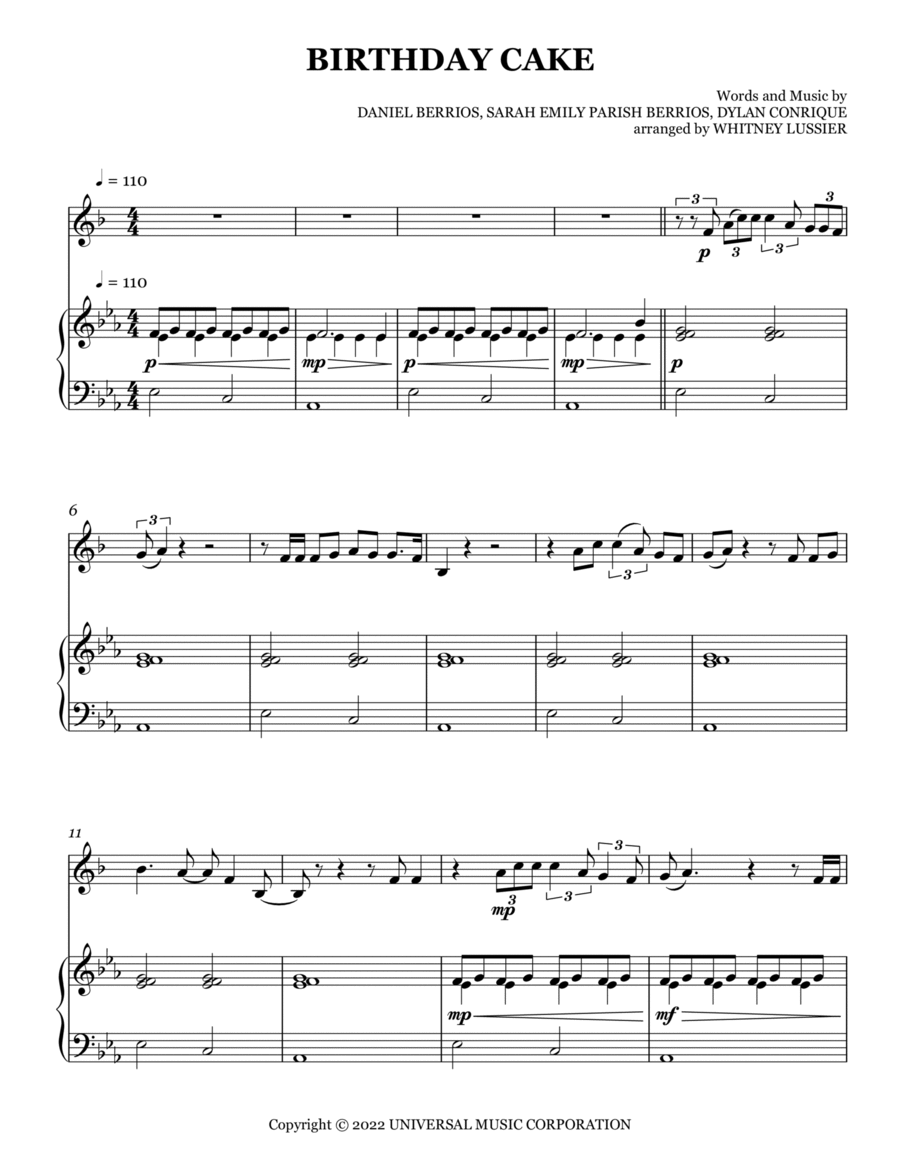 Birthday Cake Birthday Cake B-Flat Clarinet scores gallery preview page 1